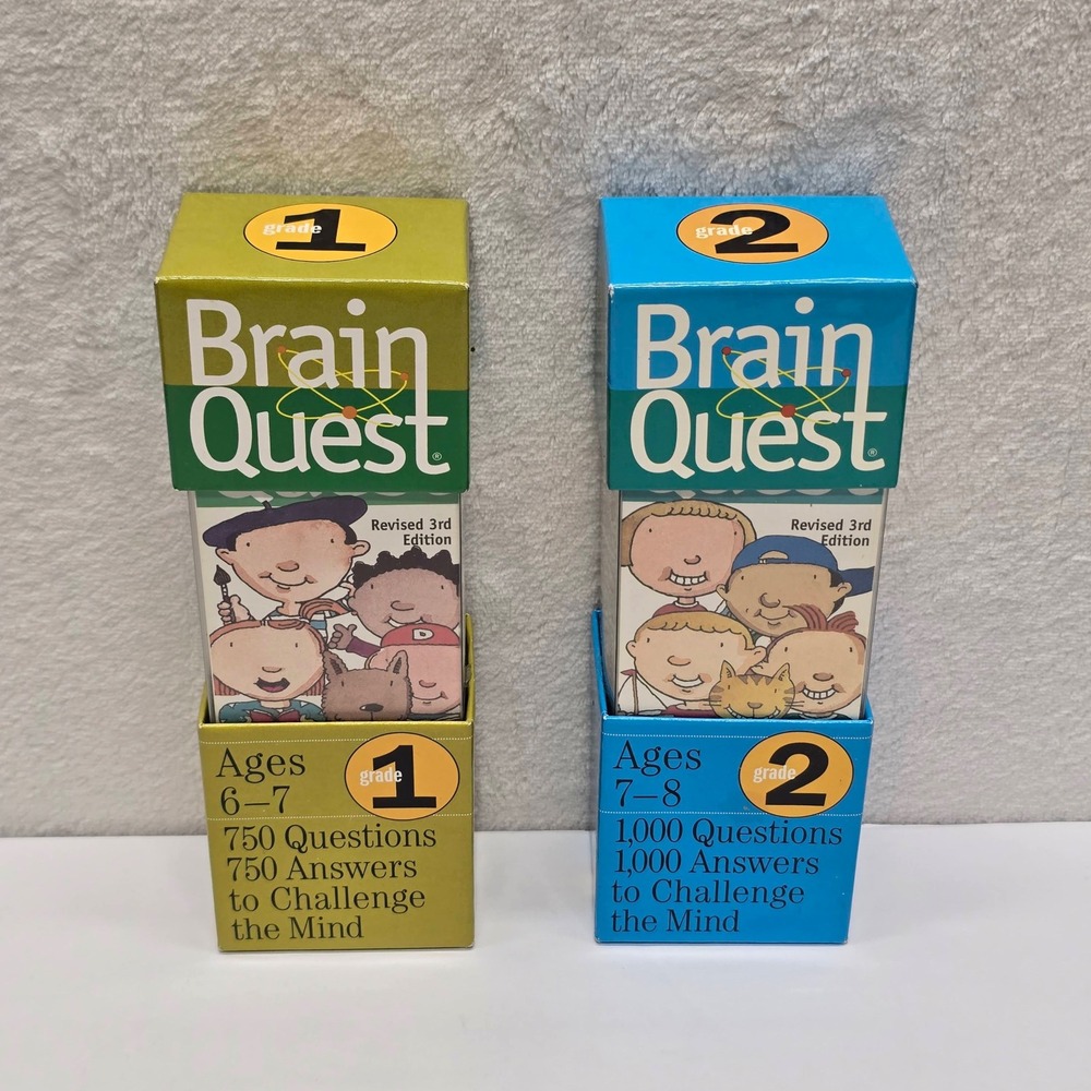 Brain Quest Grade 1 & 2 Flash Cards Set Educational Kids Learning Ages 6–8